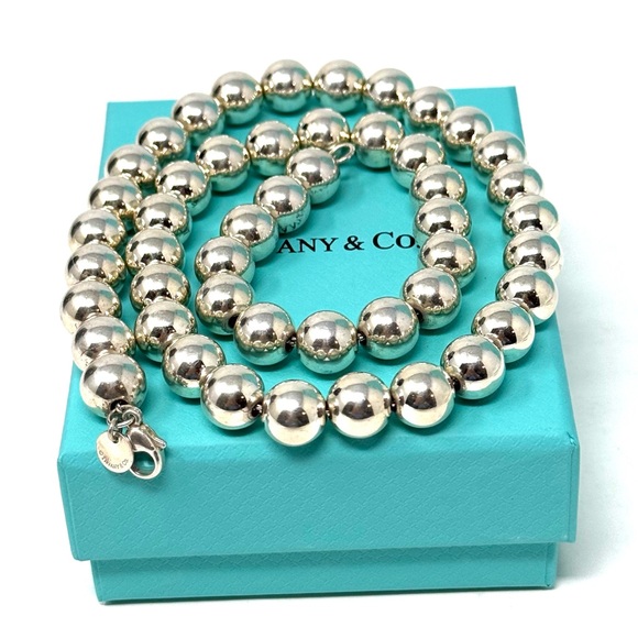 Authentic Tiffany & Co.10mm Ball Beaded Necklace. - Picture 9 of 15